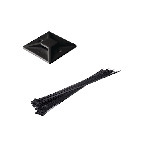 Kabelbundelband voet, zelfklevend, zwart - VF 82540 - Kunststof - Zwart
